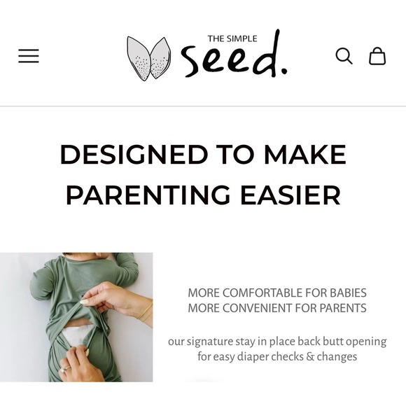 LOT OF 2 The Simple Seed Short Sleeve Romper ~Newborn~ Bamboo Viscose Blend  D75 - Picture 7 of 7